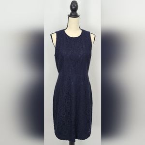 J. Crew Navy Blue Lace  Dress, size 8